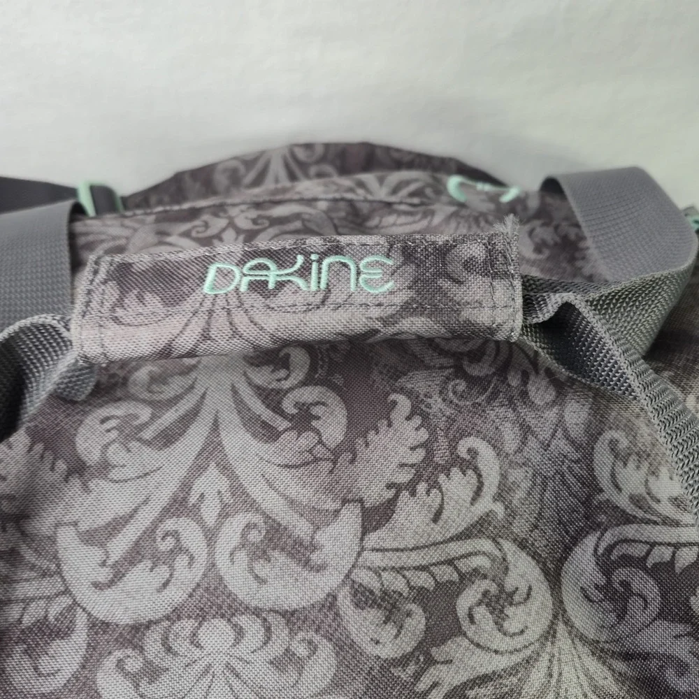 Dakine EQ 31L Duffle Duffel Gray Grey Floral Damask Medium Teal Embroidered Bag
